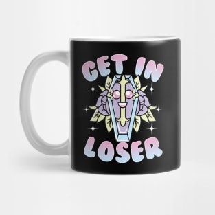 Aesthetic Funny Get In Loser Coffin Kawaii Goth Mug